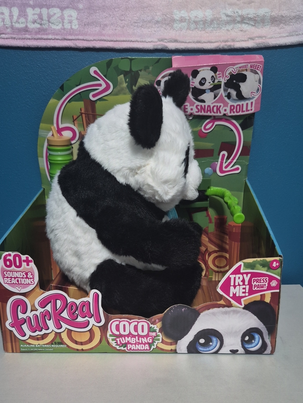 Coco the Tumbling Panda Plush Toy - Black & White